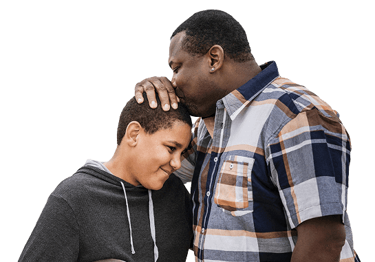 Two brothers hugging. Actor portrayal